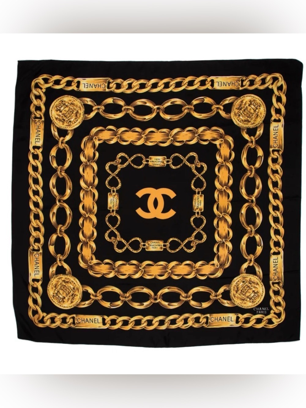 Vintage Chanel Rue 31 Cambon Silk Scarf